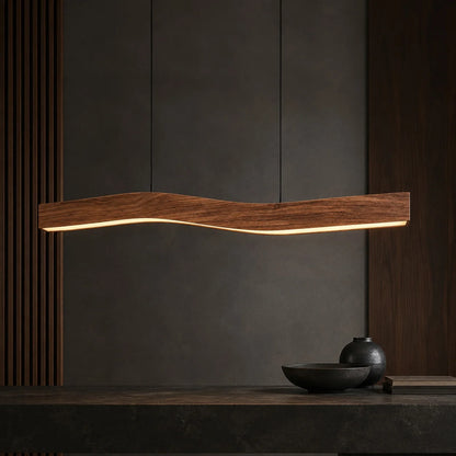 Royelux Modern Linear Wooden LED Pendant Light For Kitchen Island - Royale Basic