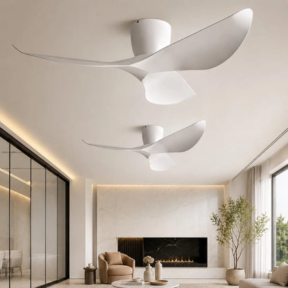 Royelux Modern Low Profile Flush Mount Ceiling Fan with Remote Control - Royale Basic