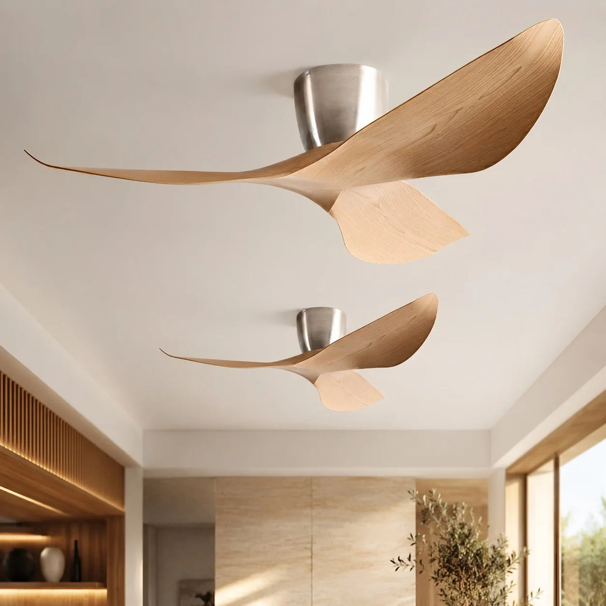 Royelux Modern Low Profile Flush Mount Ceiling Fan with Remote Control - Royale Basic