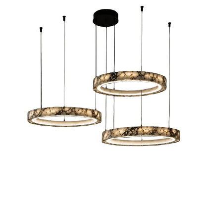 Royelux Modern Marble LED Ring Chandelier Adjustable Pendant Light - Royale Basic