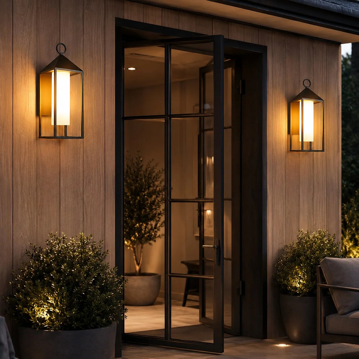 Royelux Modern Outdoor Wall Sconce Waterproof LED Porch Light Fixture - Royale Basic