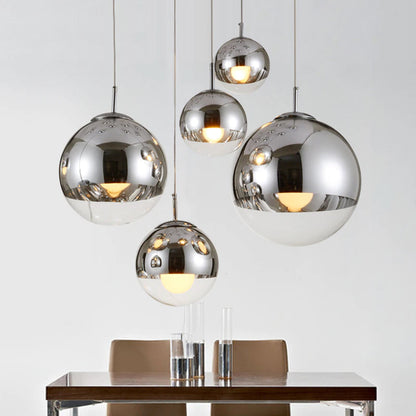 Royelux Modern Silver Glass Globe Pendant Light Cluster For Dining Room - Royale Basic