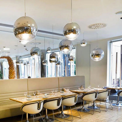 Royelux Modern Silver Glass Globe Pendant Light Cluster For Dining Room - Royale Basic