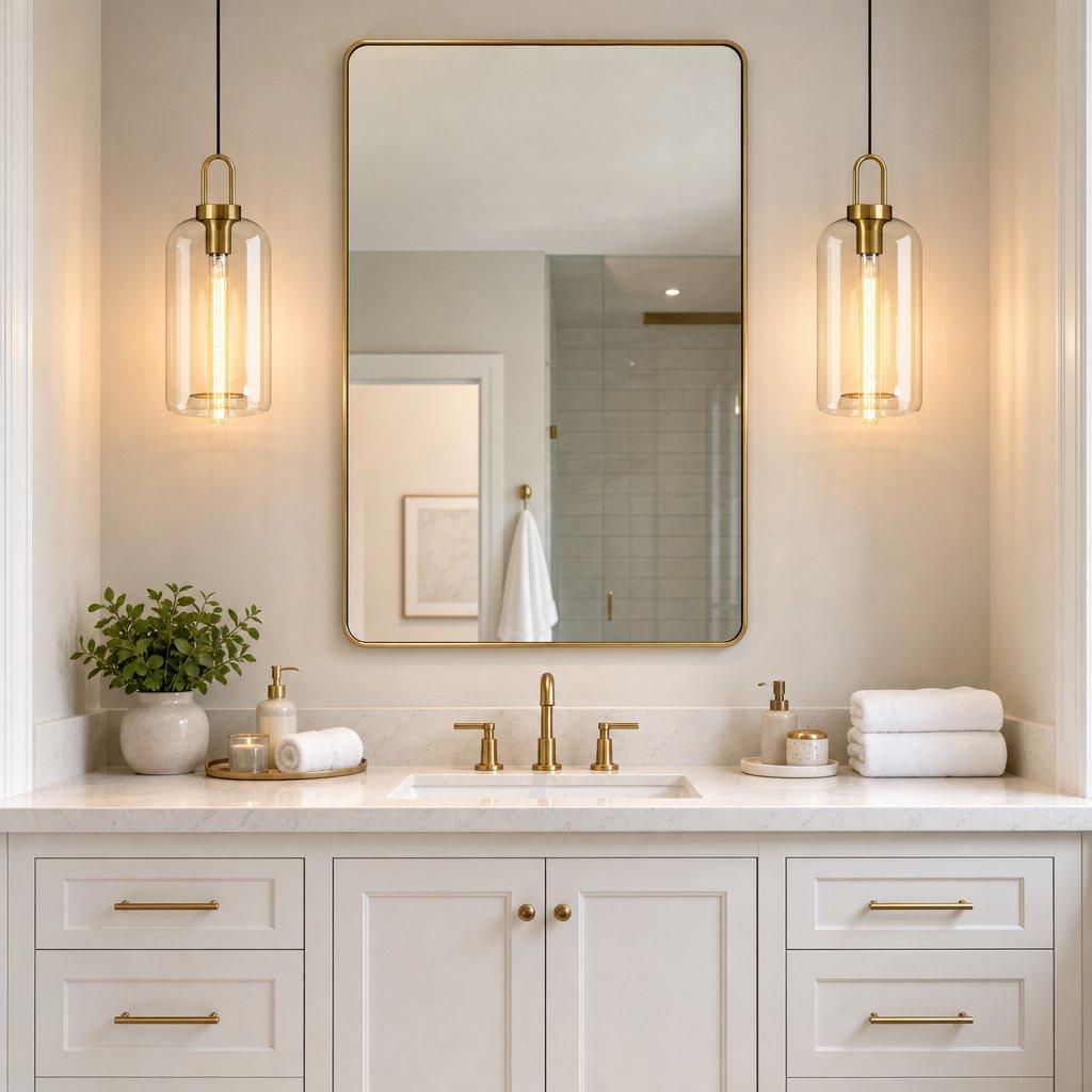 Royelux Modern Smoked Glass Globe Pendant Light with Brass Accents-Royale Basic