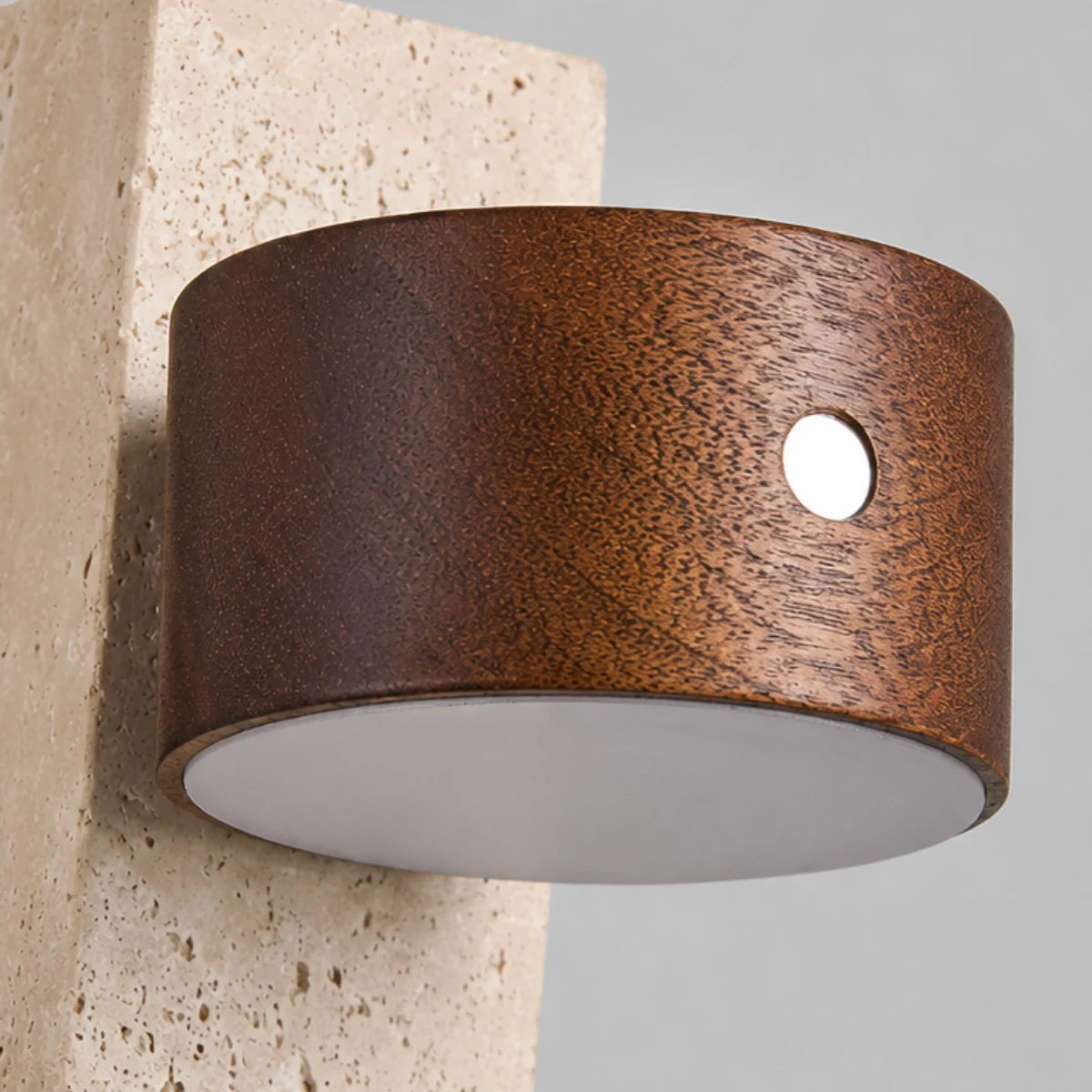 Royelux Modern Travertine and Wood Wall Sconce Lighting - Royale Basic