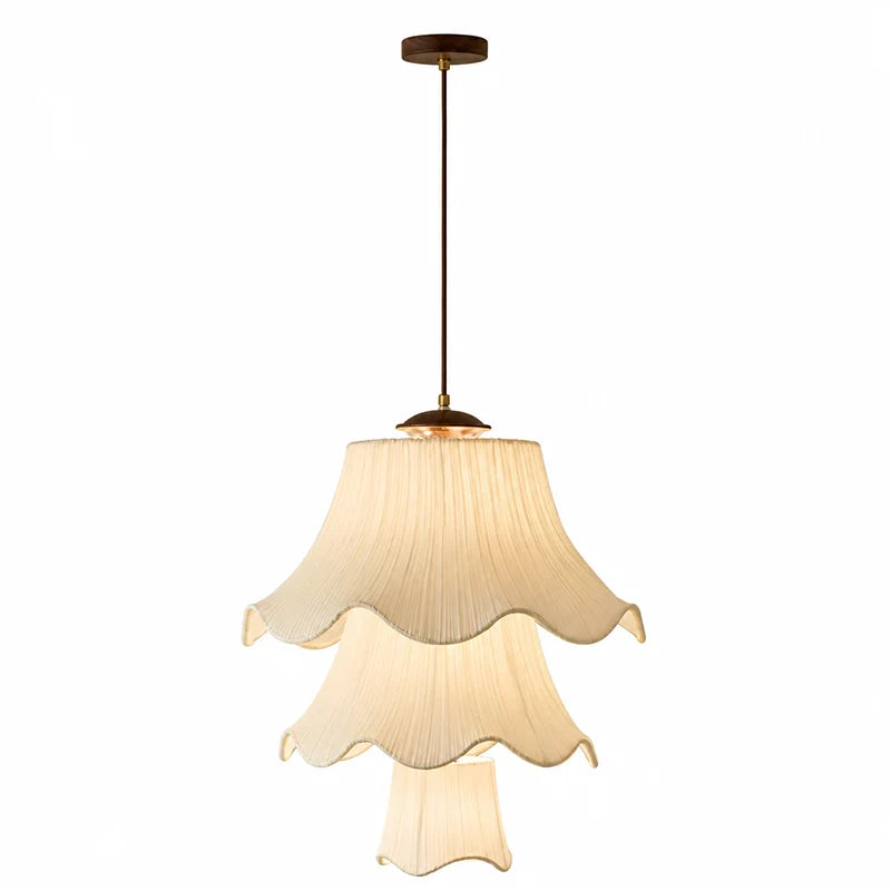 Royelux Scandinavian Pleated Fabric Pendant Light Tiered Hanging Lamp - Royale Basic