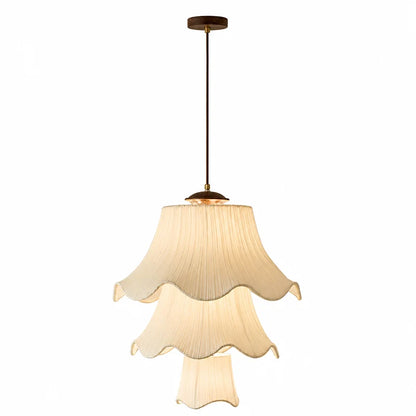 Royelux Scandinavian Pleated Fabric Pendant Light Tiered Hanging Lamp - Royale Basic