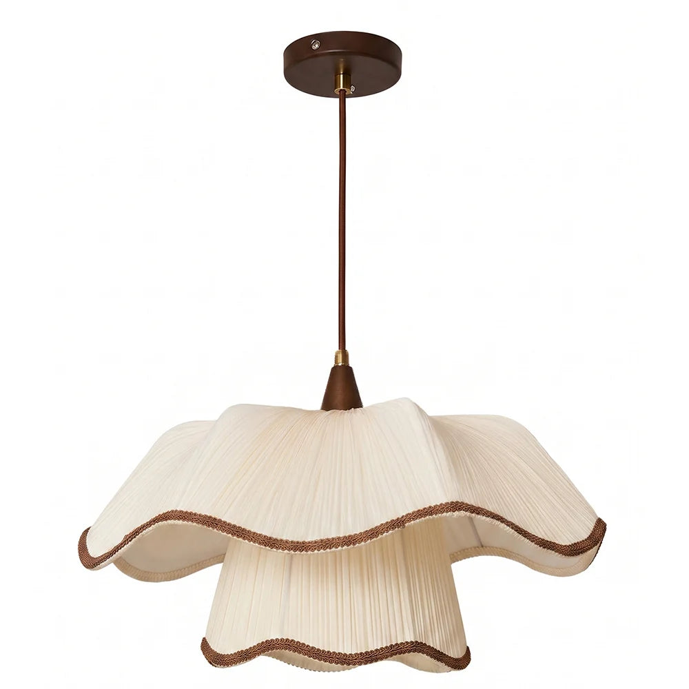 Royelux Scandinavian Pleated Fabric Pendant Light Tiered Hanging Lamp - Royale Basic
