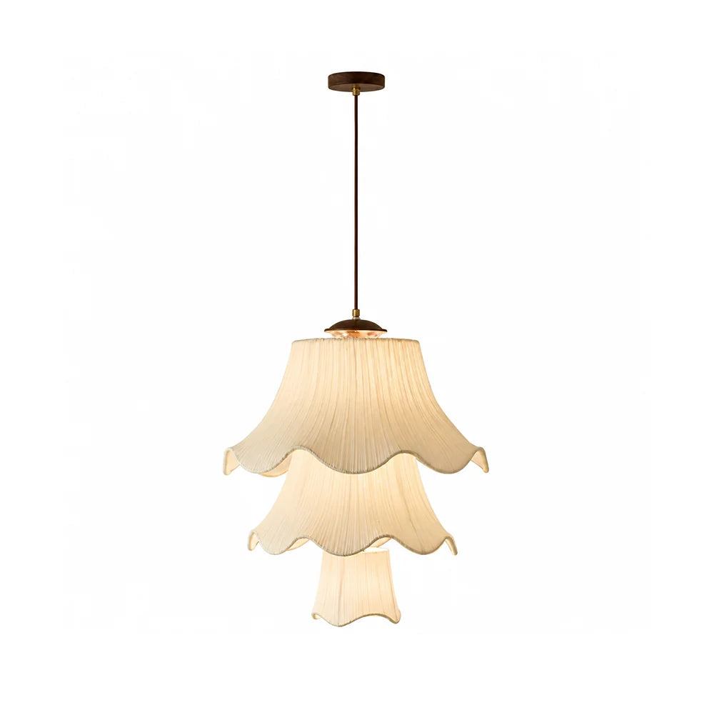 Royelux Scandinavian Pleated Fabric Pendant Light Tiered Hanging Lamp - Royale Basic