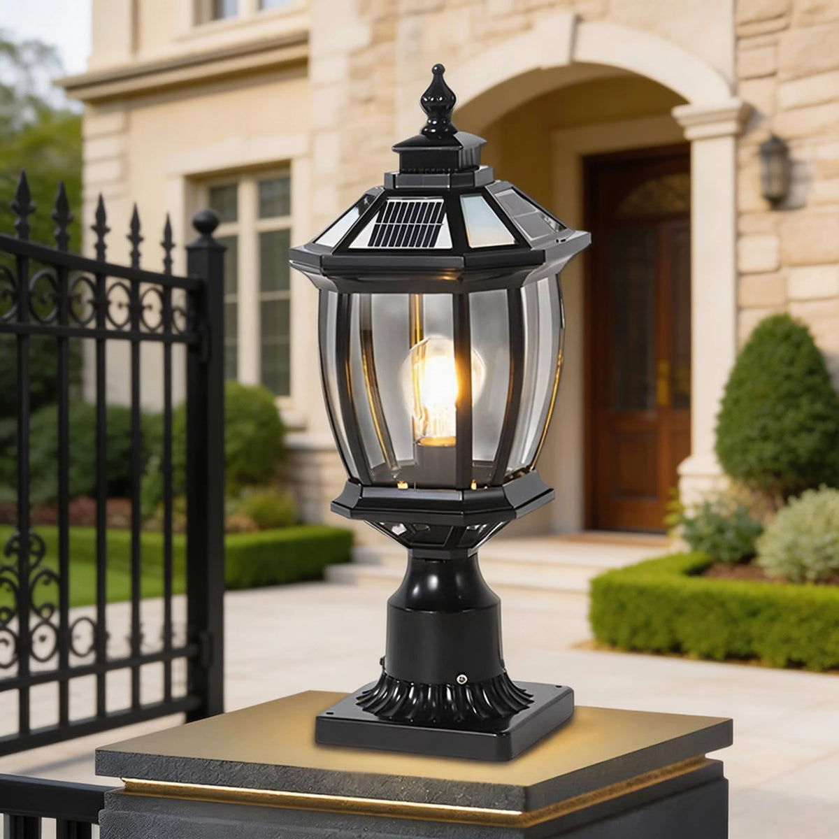 Royelux Solar Outdoor Pillar Light Waterproof LED Garden Post Lamp - Royale Basic