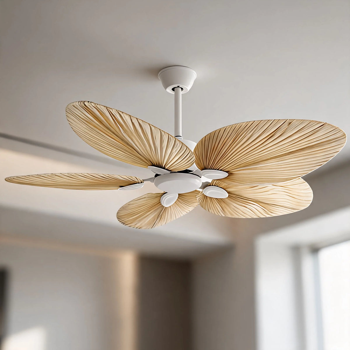 Royelux Tropical Palm Leaf Ceiling Fan With Light And Remote Control - Royale Basic