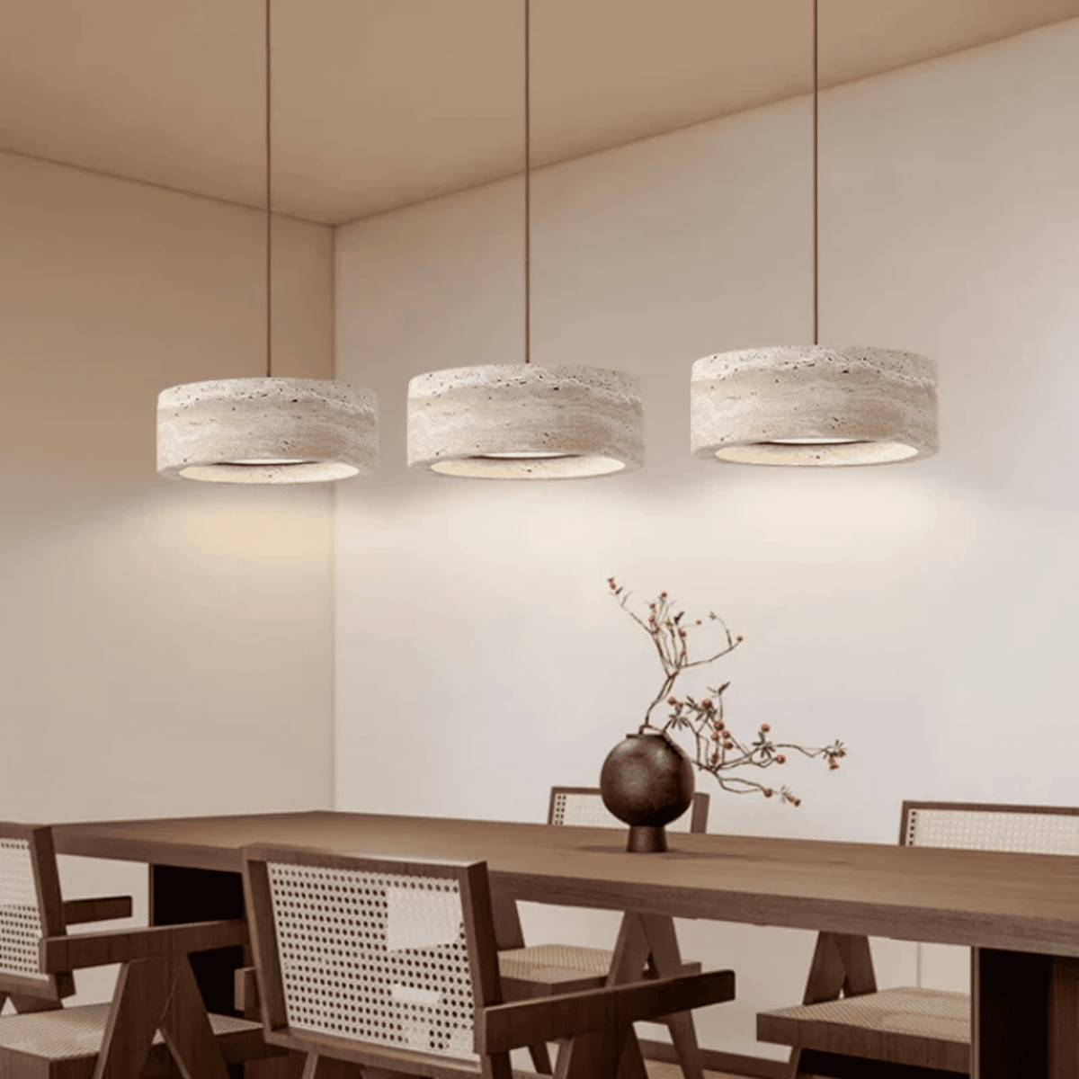 Royelux Wabi Sabi Natural Travertine Stone Pendant Light for Dining & Kitchen-Royale Basic