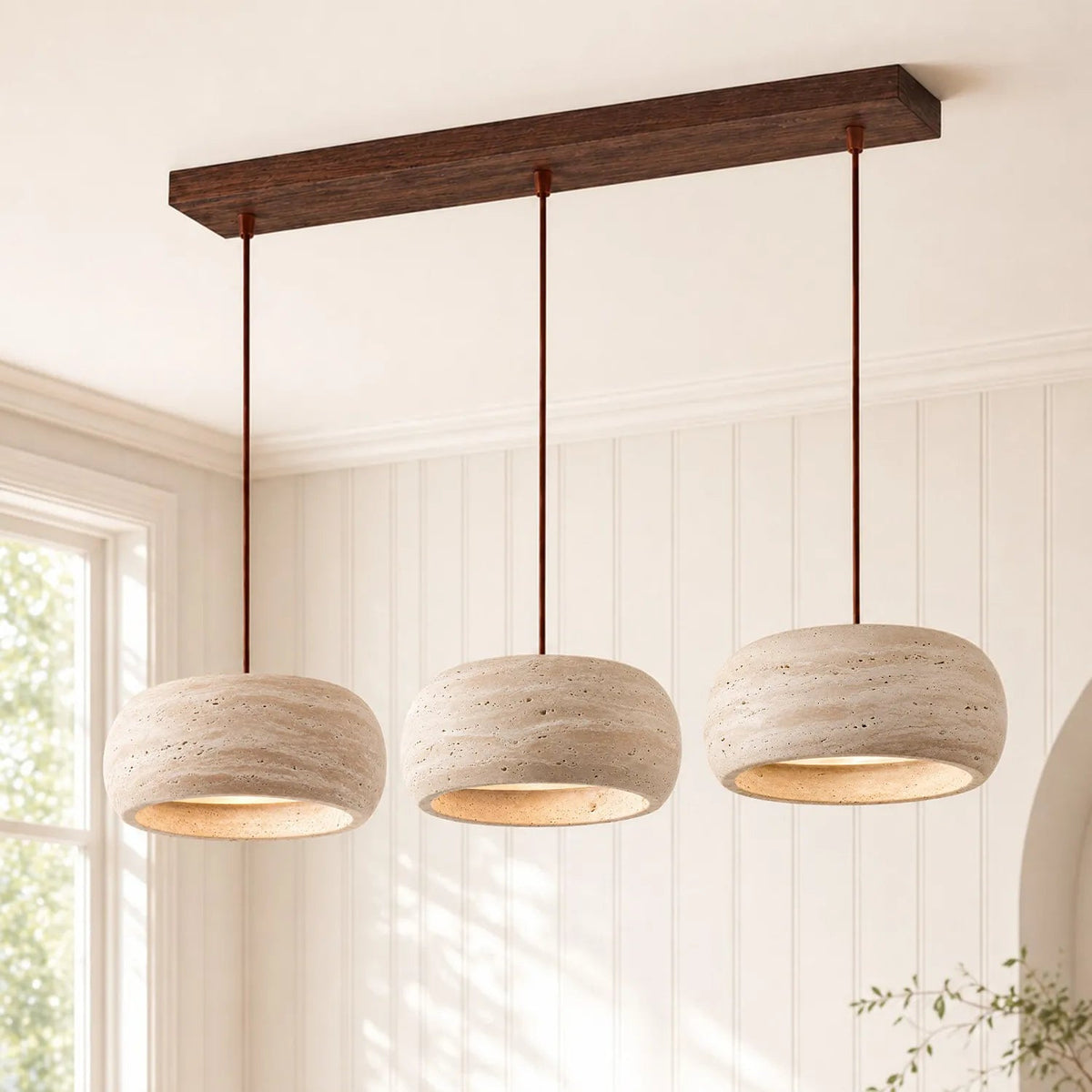 Royelux Wabi Sabi Natural Travertine Stone Pendant Light for Dining & Kitchen-Royale Basic