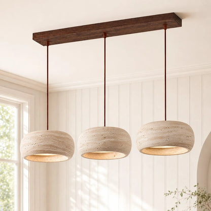 Royelux Wabi Sabi Natural Travertine Stone Pendant Light for Dining & Kitchen-Royale Basic