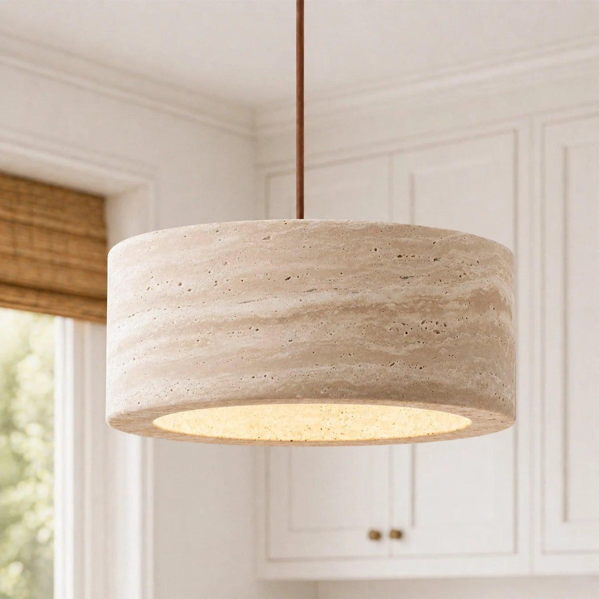 Royelux Wabi Sabi Natural Travertine Stone Pendant Light for Dining & Kitchen-Royale Basic