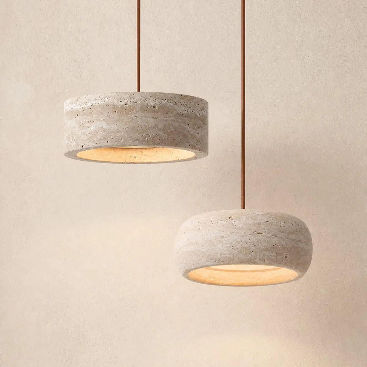 Royelux Wabi Sabi Natural Travertine Stone Pendant Light for Dining & Kitchen-Royale Basic