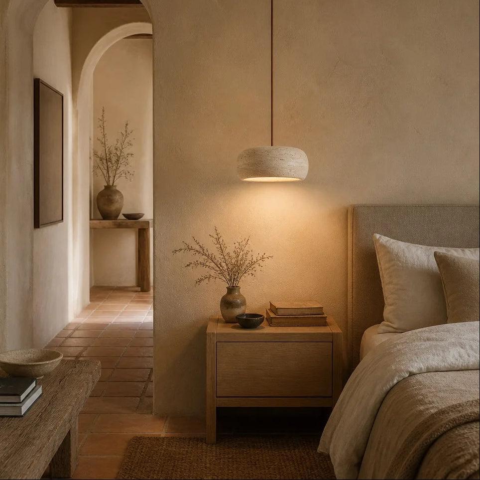Royelux Wabi Sabi Natural Travertine Stone Pendant Light for Dining & Kitchen-Royale Basic