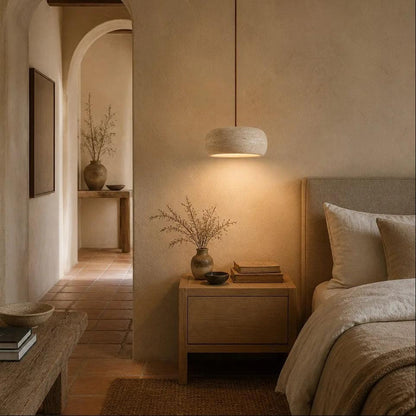 Royelux Wabi Sabi Natural Travertine Stone Pendant Light for Dining & Kitchen-Royale Basic