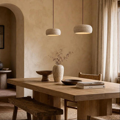 Royelux Wabi Sabi Natural Travertine Stone Pendant Light for Dining & Kitchen-Royale Basic
