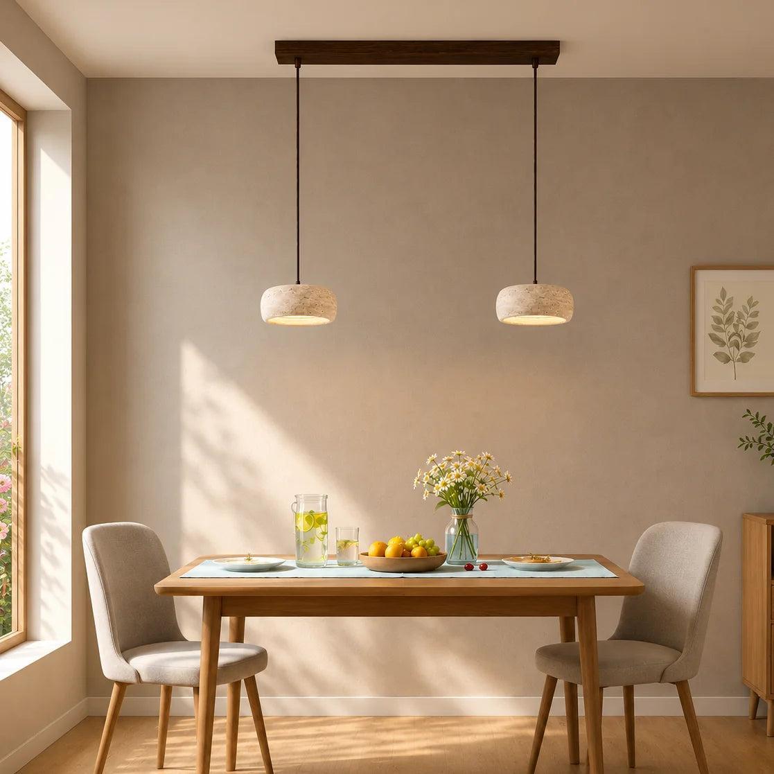 Royelux Wabi Sabi Natural Travertine Stone Pendant Light for Dining & Kitchen-Royale Basic