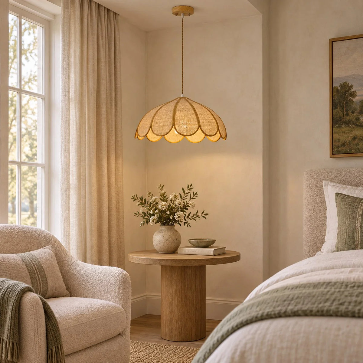 Royelux Woven Hemp Rope Pendant Light Adjustable Hanging Fixture - Royale Basic