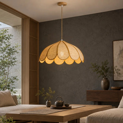 Royelux Woven Hemp Rope Pendant Light Adjustable Hanging Fixture - Royale Basic