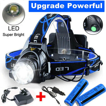 Royaleva 990000LM Rechargeable LED Headlamp Zoomable Torch