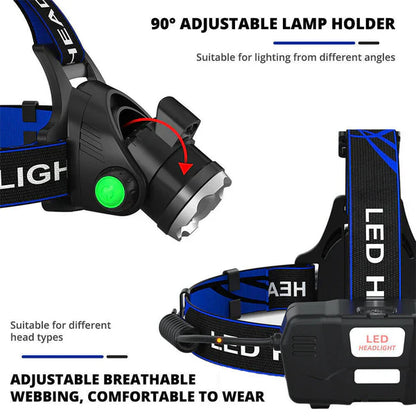 Royaleva 990000LM Rechargeable LED Headlamp Zoomable Torch