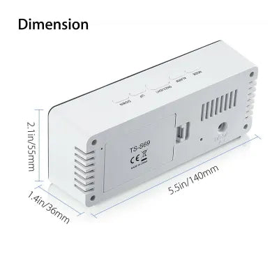 Royaleva Digital Alarm Clock Smart Mirror Desktop Bedside Nightlight