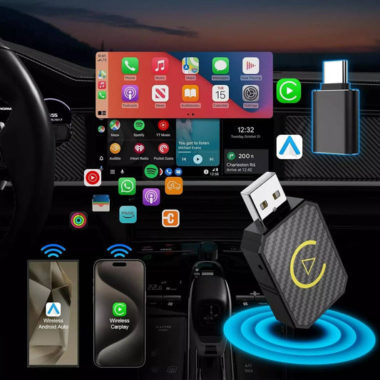 Wireless CarPlay Adapter – Bluetooth 5.0 & 5GHz WiFi Auto Connect for iPhone & Android Auto Compatibility