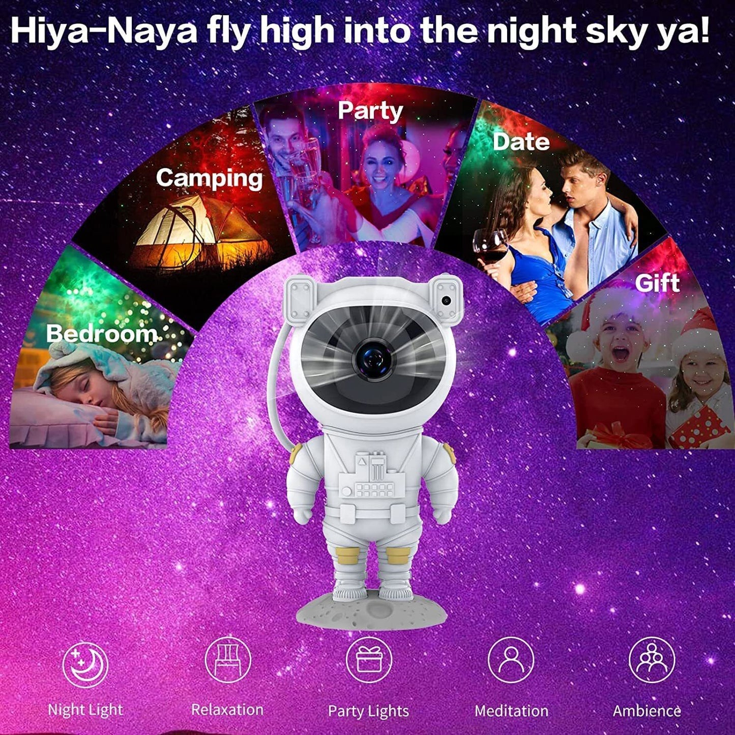 Royaleva Astronaut Projector Galaxy Starry Sky Night Light