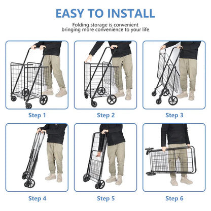 Royaleva Portable Shopping Cart for Easy Errands and Groceries