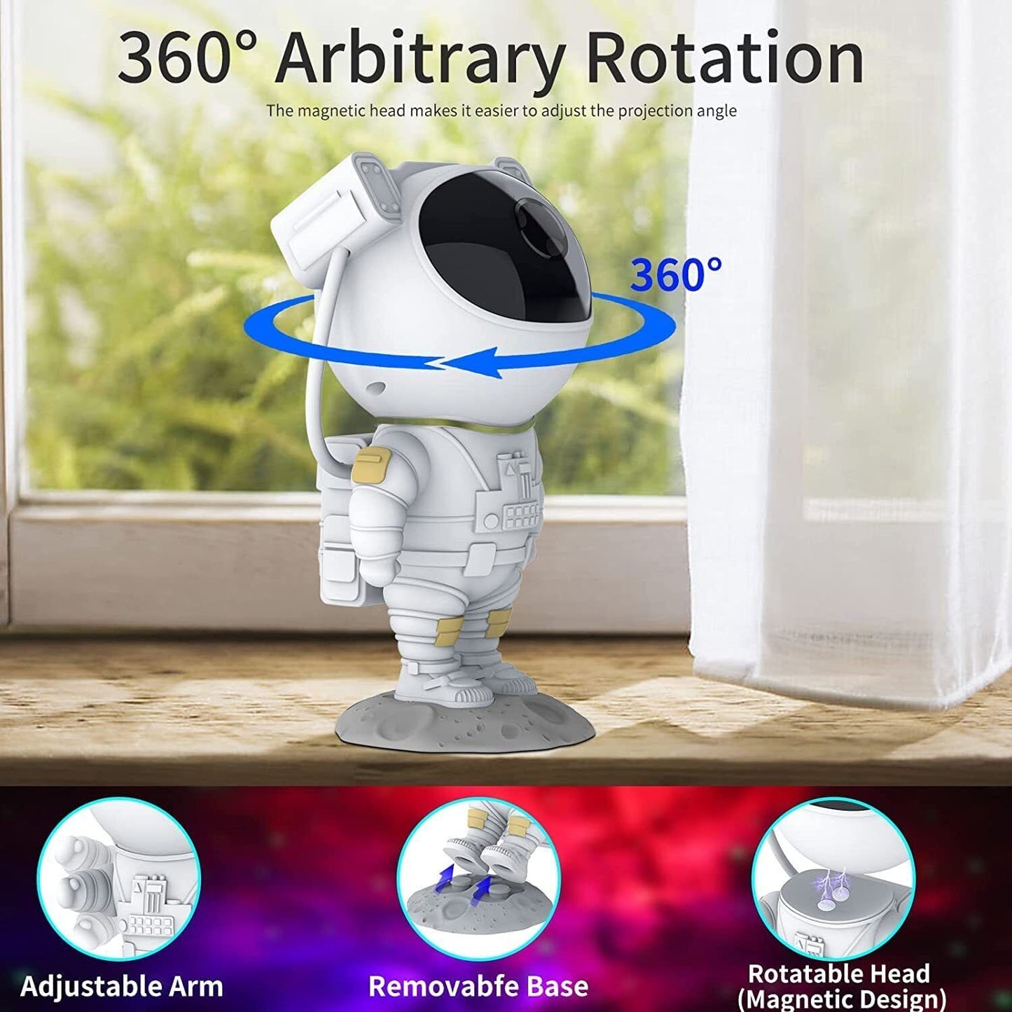 Royaleva Astronaut Projector Galaxy Starry Sky Night Light