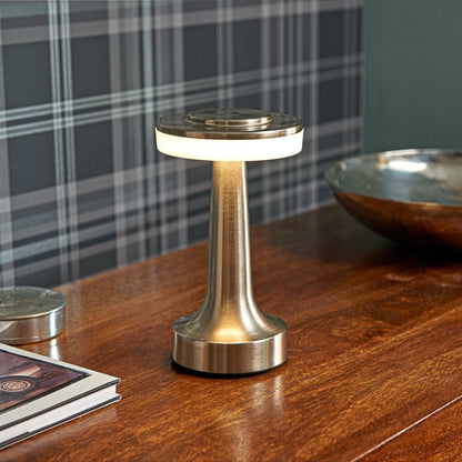 Royaleva Retro Bar Table Lamp - Classic Metallic Accent Light - Silver