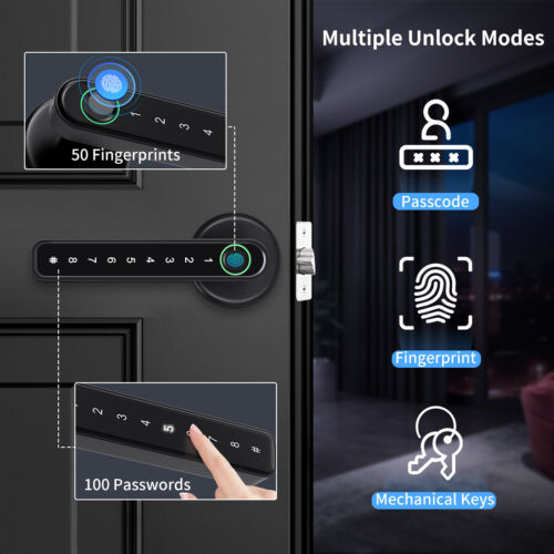 RoyaleGlow Fingerprint Smart Door Lock - Mobile App Control