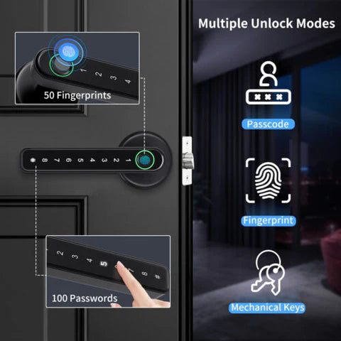RoyaleGlow Fingerprint Smart Door Lock - Mobile App Control