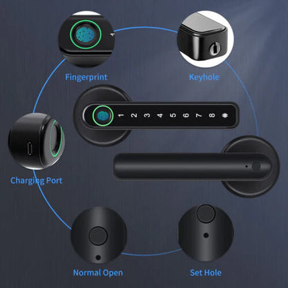 RoyaleGlow Fingerprint Smart Door Lock - Mobile App Control