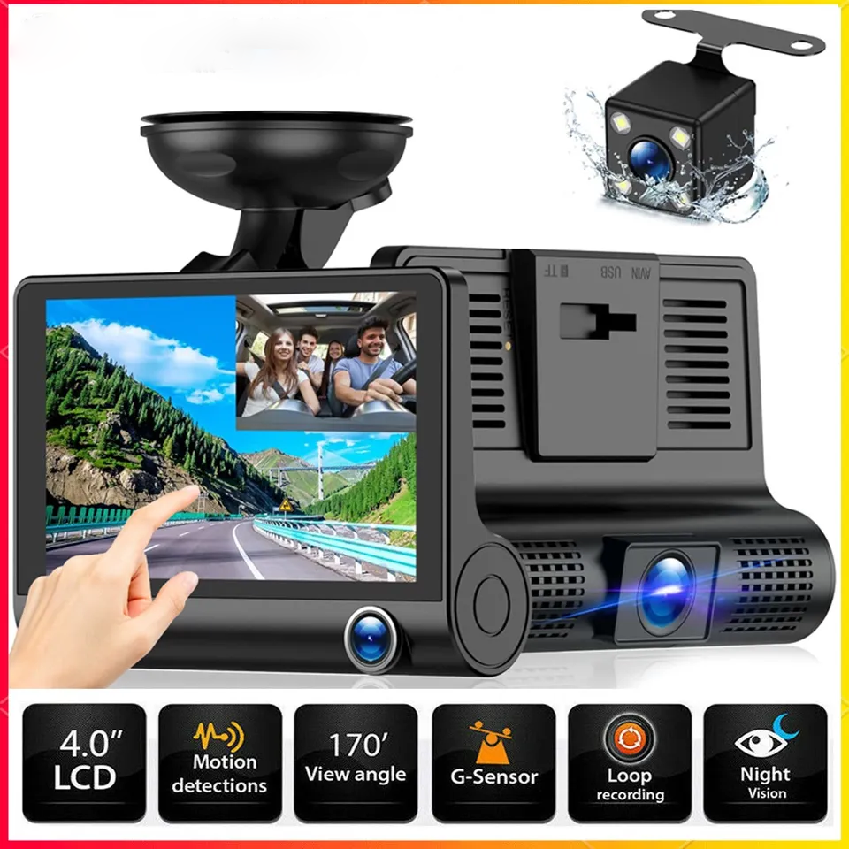Luxora 4" Touch Screen Front and Rear Dash Cam HD