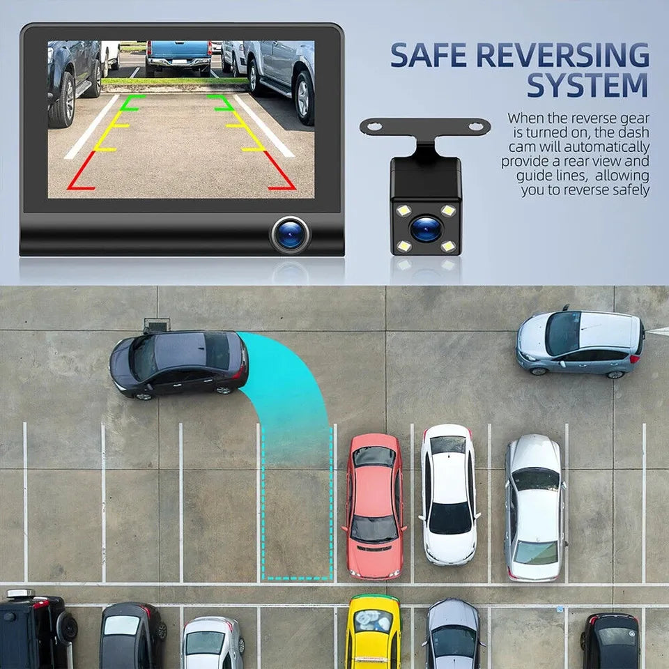Luxora 4" Touch Screen Front and Rear Dash Cam HD
