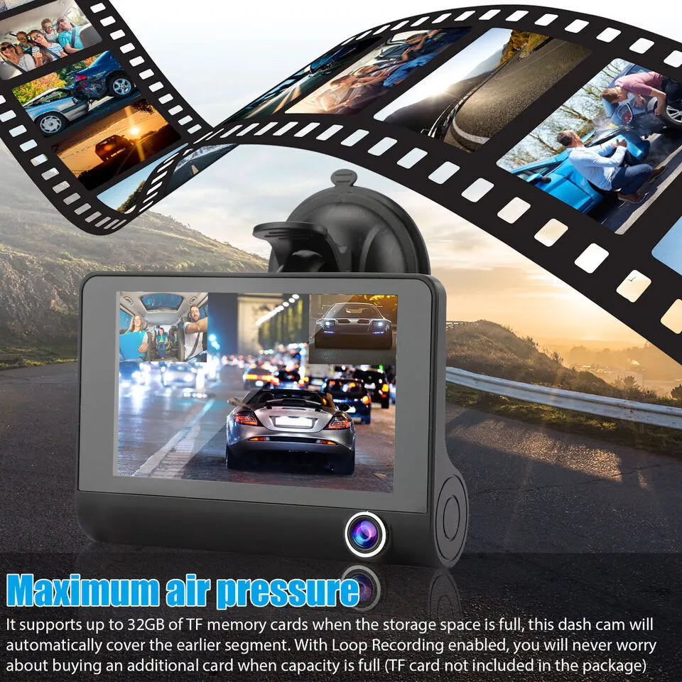 Luxora 4" Touch Screen Front and Rear Dash Cam HD