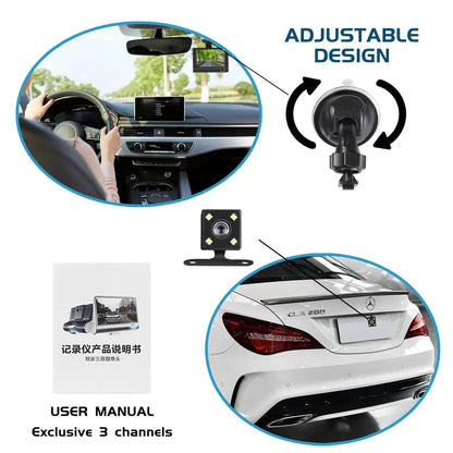 Luxora 4" Touch Screen Front and Rear Dash Cam HD