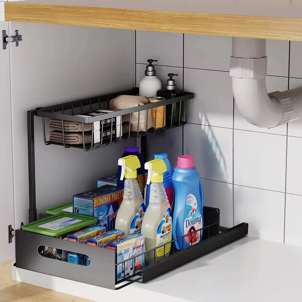 Luxora 2 Tier Slide Out Under Sink Organizer for Kitchen