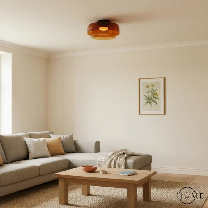 LuxRoyale Nordic LED Glass Flush Mount Ceiling Lamp for Living Room, Bedroom & Hallway