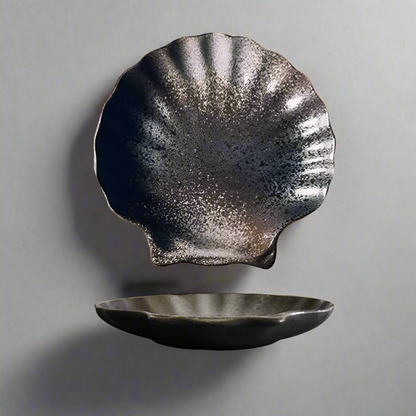 Royallure Rustic Seashell Plates - Elegant Ceramic Dinnerware