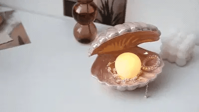 RoyaleGlow Ceramic Shell LED Night Light for Cozy Spaces