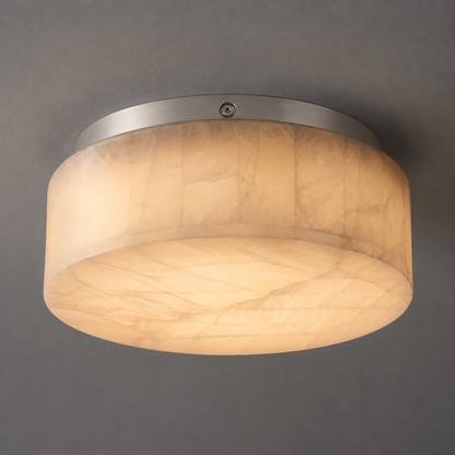 Royelux Alabaster Round Flush Mount Ceiling Light for Elegant Interiors - Royale Basic
