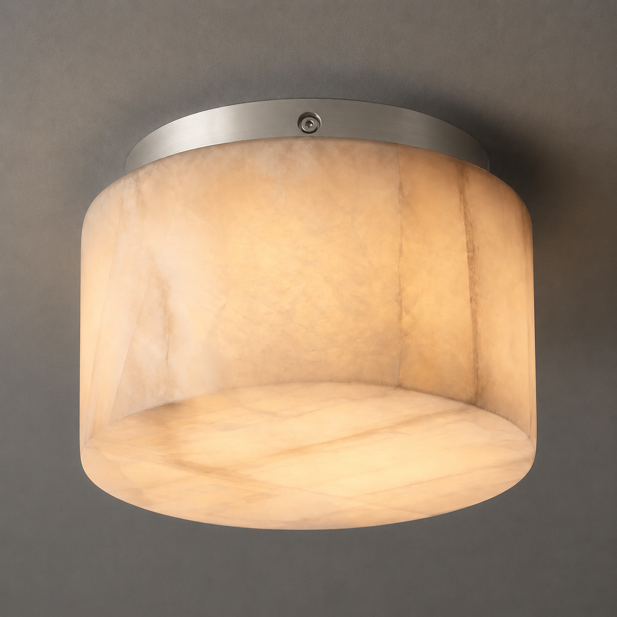 Royelux Alabaster Round Flush Mount Ceiling Light for Elegant Interiors - Royale Basic