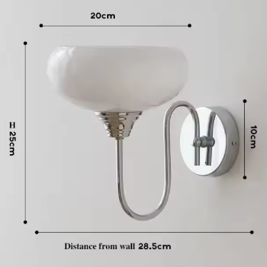 LuxRoyale Vintage Cream Wall Sconce - Opal Glass & Brass Lamp
