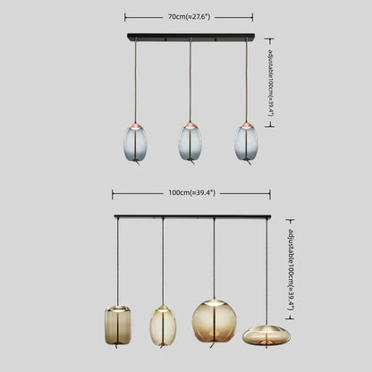 LuxRoyale Modern Glass Pendant Light - Adjustable Rope Hanging Lamp For Living Room
