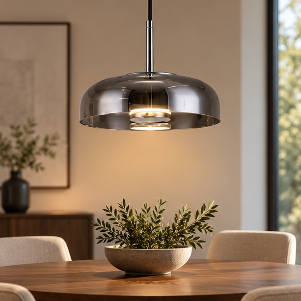 smoked glass pendant light